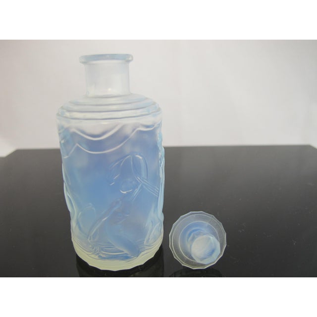 Glass Sabino Blue Opalescent Dancing Nude Nymphs Art Deco Glass Perfume Scent Bottle For Sale - Image 7 of 11