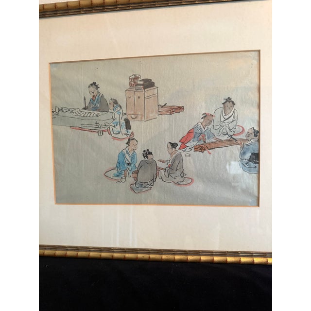 Exquisite antique watercolor painting expertly matted and framed by the world renowned Charles Mann Gallery of New York....