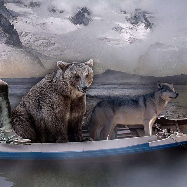 2010s Terra Incognita by Marcin Owczarek | Photography - Dye Sublimation on Aluminum of a surreal landscape with animals For Sale - Image 5 of 5