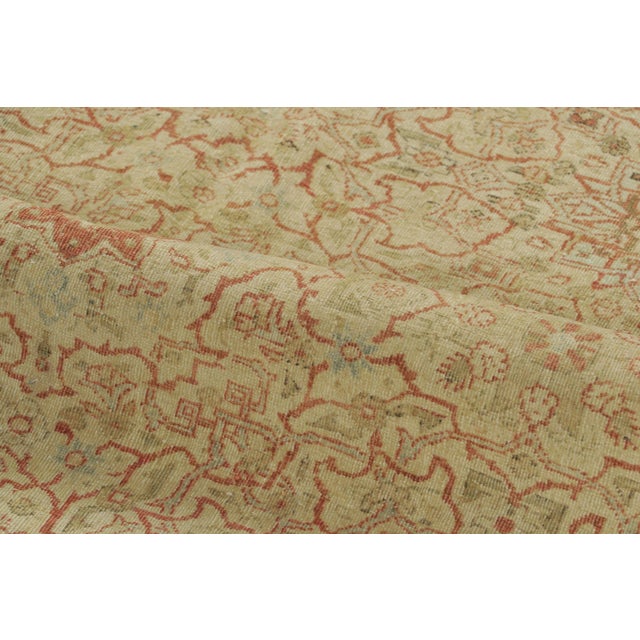 Rug & Kilim Antique Persian Tabriz Rug in Gold & Beige Oriental Floral Patterns - Rug & Kilim For Sale - Image 4 of 7