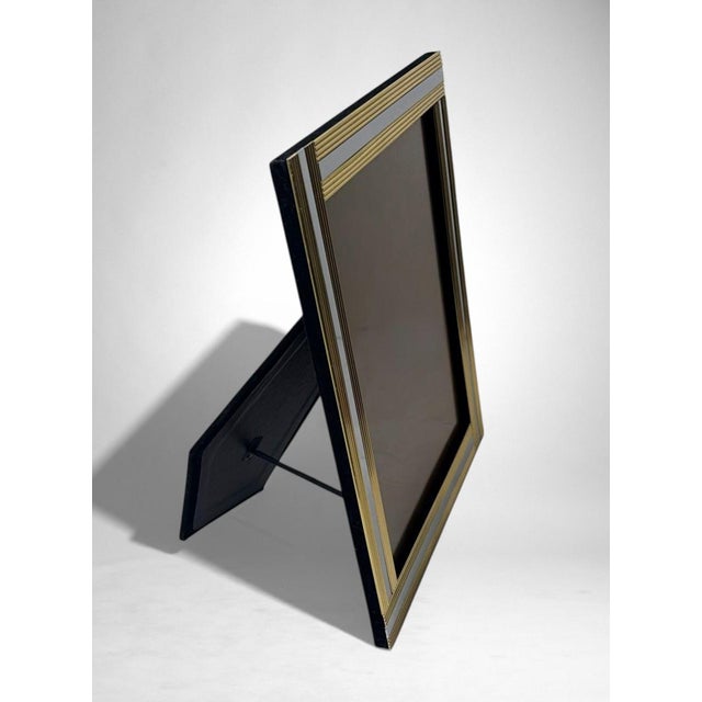 Romeo Rega Style Italian Brass and Steel Picture Frame For Sale - Image 13 of 18