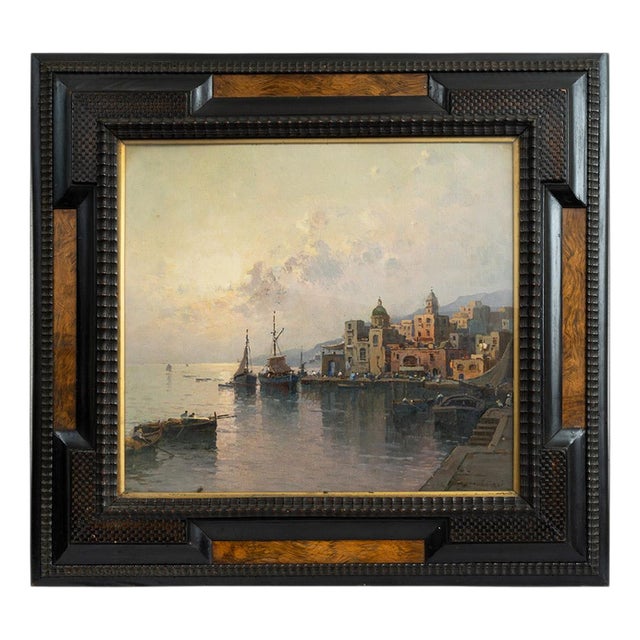 Nicolas De Corsi, A View of Torre Del Greco, Oil Painting, Framed For Sale