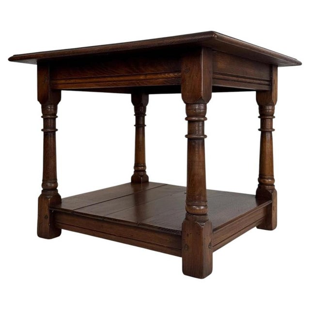 20th Century English Small Oak Side Table For Sale - Image 12 of 12