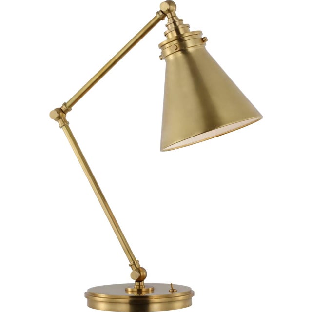 Modern Chapman & Myers by Visual Comfort Signature Parkington Medium Articulating Desk Lamp in Antique-Burnished Brass For Sale - Image 3 of 3