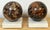 This pair of Italian Grand Tour-style brecciated specimen marble spheres on Carrara marble bases showcases the timeless...