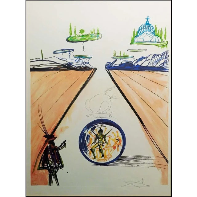 Paper 1980s Salvador Dali Intra Uterine Paradisiac Locomotion Authentic Art Hand Signed For Sale - Image 7 of 9