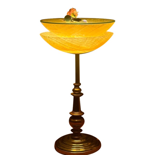 Stiffel Mid-Century Modern Illuminated Alabaster Pedestal For Sale