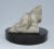 Mid-Century Modern C.1970's Italian Carrara Marble Carved & Honed Reclined Female Figure Sculpture, Mounted on Round Black Marble Base For Sale - Image 3 of 13