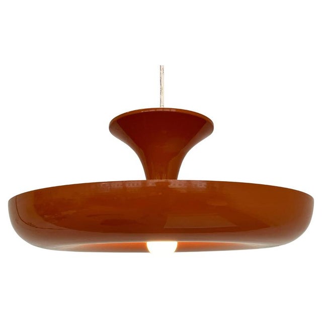 Mid-Century Modern Danish Orange Pendant Light, 1970s For Sale - Image 10 of 10