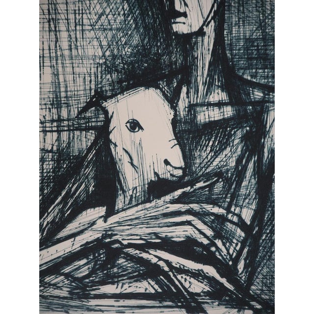 Bernard Buffet, Apocalypse, Saint Jean in Lamb, 1961, Original Engraving For Sale - Image 5 of 7