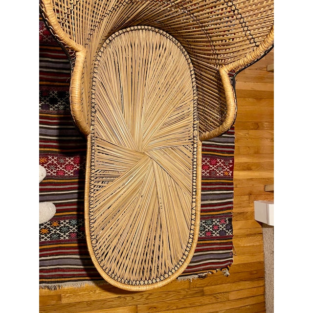 Vintage Rattan Peacock Chaise Lounge Chair For Sale In San Francisco - Image 6 of 7