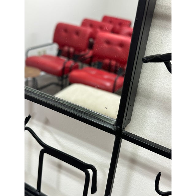 Vintage Whimsical Iron Mirror After Fredrick Weinberg For Sale - Image 10 of 10