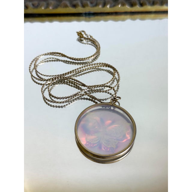 Vintage 1980s Space Age Style Laser Hologram Butterfly Pendant Necklace For Sale In New York - Image 6 of 11