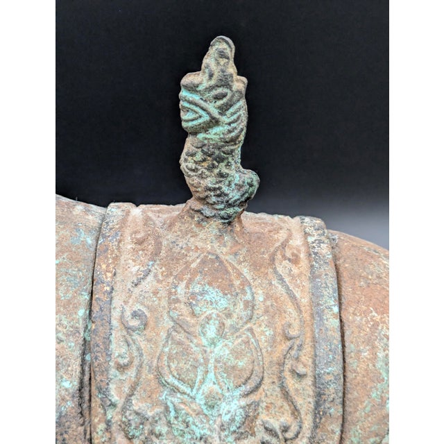 1960s Chinese Cast-Metal Elephant Ritual Jar For Sale - Image 11 of 11