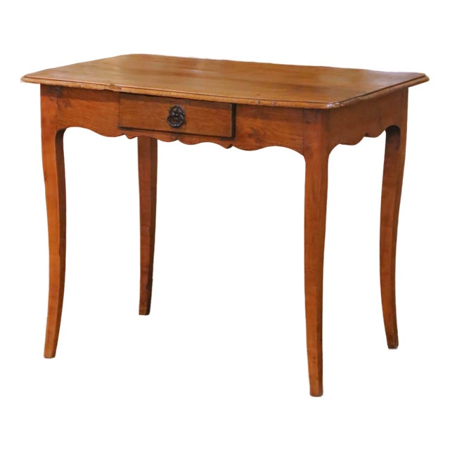 18th Century French Louis XV Walnut Side Table With Drawer For Sale