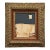 “Rodeo” Black Abstract Art in 1860's Antique Frame, Transitional Living Room Art by JTS For Sale