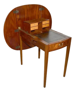 1990s Ralph Lauren American Mahogany Dropleaf Table Hidden Retractable Desk