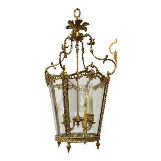 Myran Allan Luxury Lighting Neoclassical French Bronze Dore Lantern For Sale