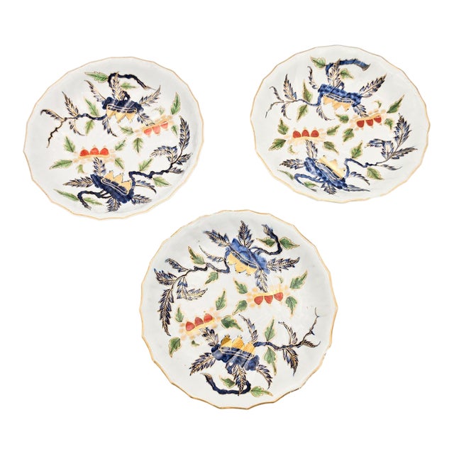 18th Century Duesbury Derby Imari Porcelain Low Bowls Decorated With Chestnuts - Set of Three For Sale