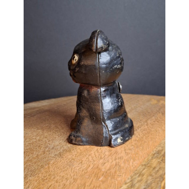 Rare Black Colorway Antique Hubley Cast Iron Fido Dog Still Bank 1904 Orig Paint For Sale - Image 10 of 18