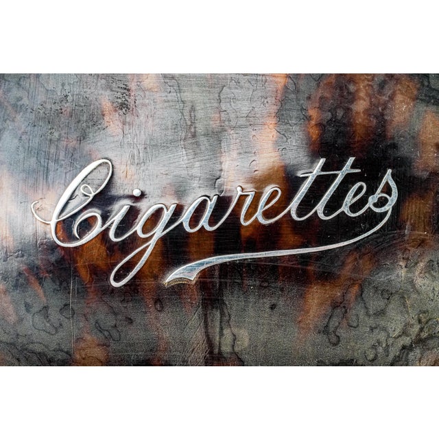 1910s Beautiful Faux Tortoiseshell Antique Sterling Silver Cigarette Box Tobacciana For Sale - Image 5 of 16