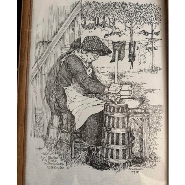 Abstract Ron Dibble 1988 Sketch Signed Framed For Sale - Image 3 of 7