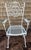 1950s Pair Woodard Iron Arm Chairs Andalusian Spanish Lace Pattern For Sale - Image 5 of 9