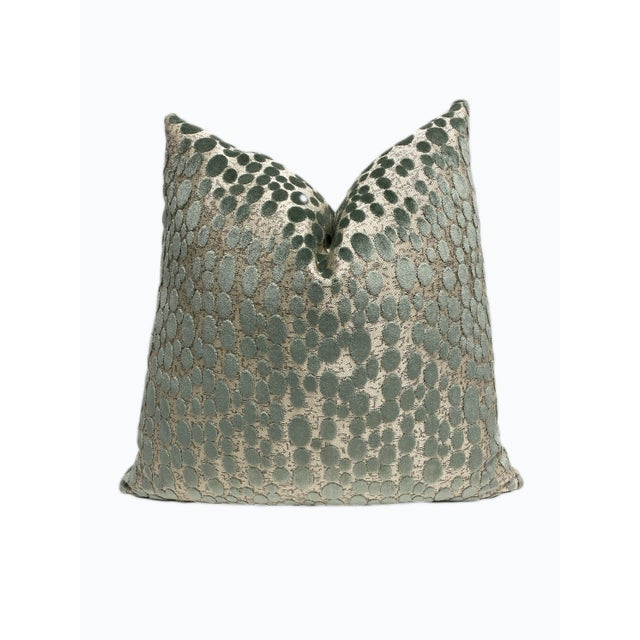 Sea Glass Velvet Decorative Throw Pillow Cover For Sale In New York - Image 6 of 6