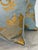 Nomi Stenciled Linen Lumbar Pillows in Celeste Blue, Usa For Sale - Image 10 of 11