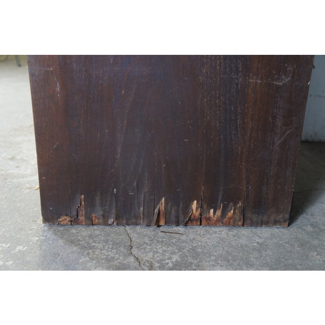 1940s Mid Century Walnut Burl Carved Secretary Writing Desk Bookcase Bureau Cabinet For Sale - Image 10 of 12