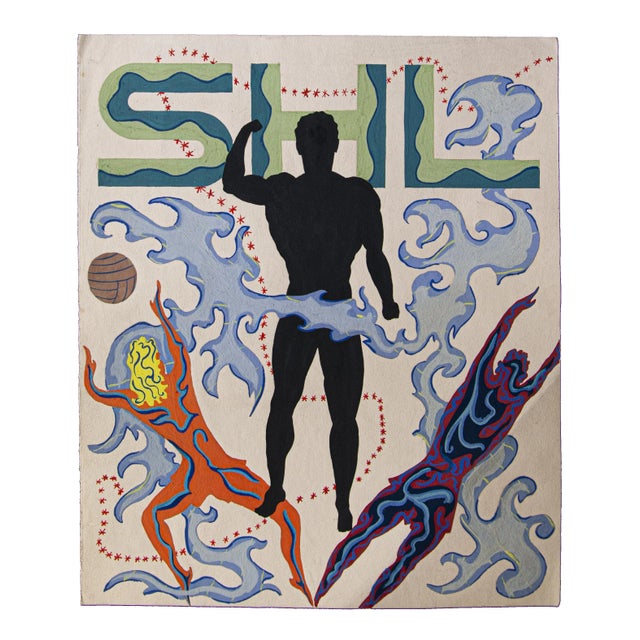 Constellation - Original Tempera on Paper by M. Bertrand-Picard - 1960s 1960s For Sale - Image 4 of 4