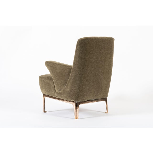 Restored 1940s Art Deco Lounge Chair Mink Mohair, Matching Sofa Available For Sale - Image 10 of 15