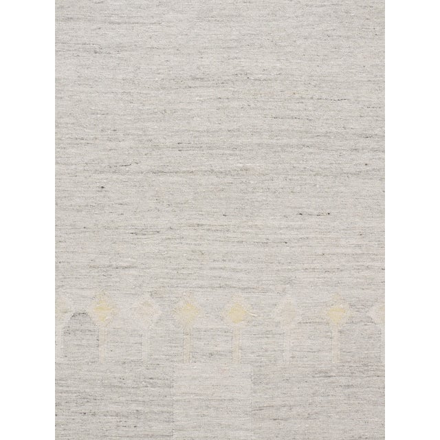Contemporary Swedish Style Gray & Yellow Kilim Deco Rug 8ft X 10ft For Sale In New York - Image 6 of 7