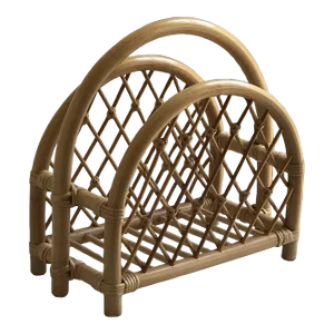 Vintage Boho Bamboo Magazine Rack