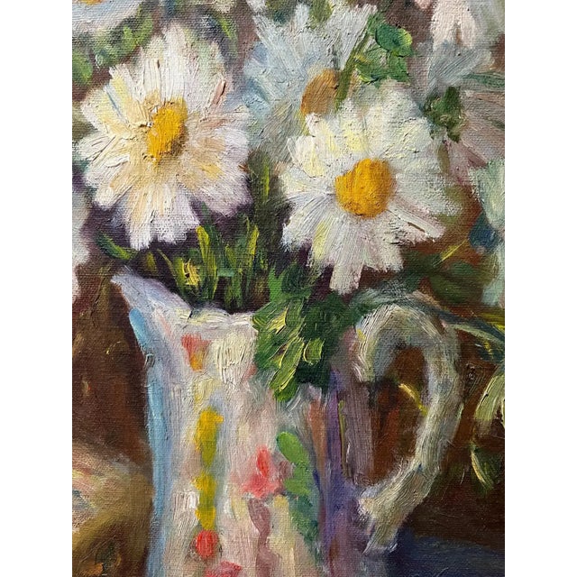 Impasto Impressionistic Painting of Daisies in the Style of Van Gogh For Sale - Image 9 of 13