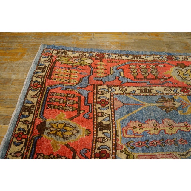 1880s Teal Blue Geometric Antique Central Asian Silk Khotan "Kashgar" Rug 9' X 13' Handknotted Wool Carpet For Sale - Image 4 of 13