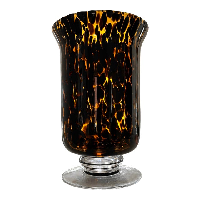 Late 20th Century Tortoiseshell Glass Vase For Sale