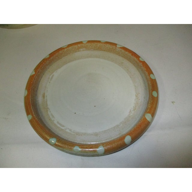 Signed Studio Pottery Cheese Plate With Bird Dome For Sale - Image 6 of 9