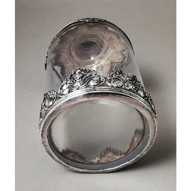 1900 - 1909 Antique Victorian Style Crystal and Silver-Tone Metal Toilet Bottle For Sale - Image 5 of 13