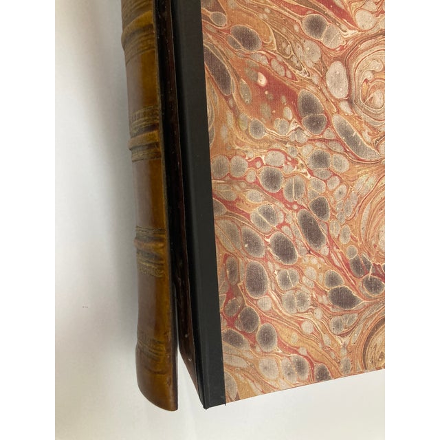 Tan Leather Book Box - Receipts -2 For Sale - Image 8 of 9