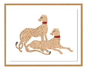 Camden & Carolina by Willa Heart in Gold Framed Paper, XS Art Print