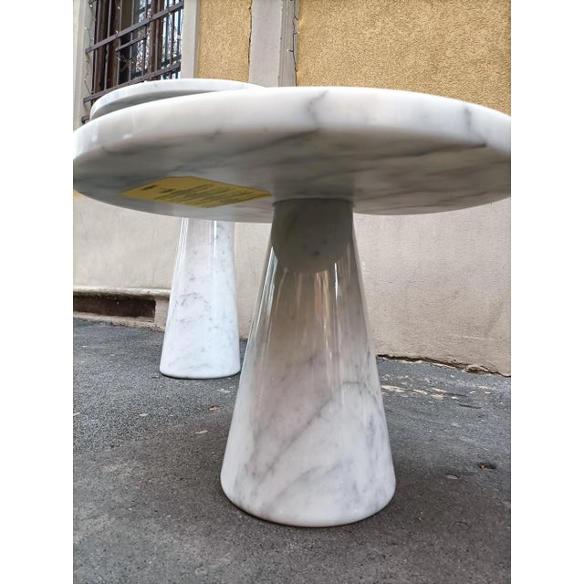 Mid-Century Modern White Marble Eros Coffee Table by Angelo Mangiarotti for Skipper, 1980s, Set of 2 For Sale - Image 3 of 15