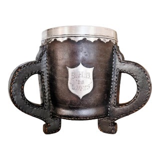 1908 Sterling Silver, Leather, and Copper Horse Show Trophy Cup For Sale