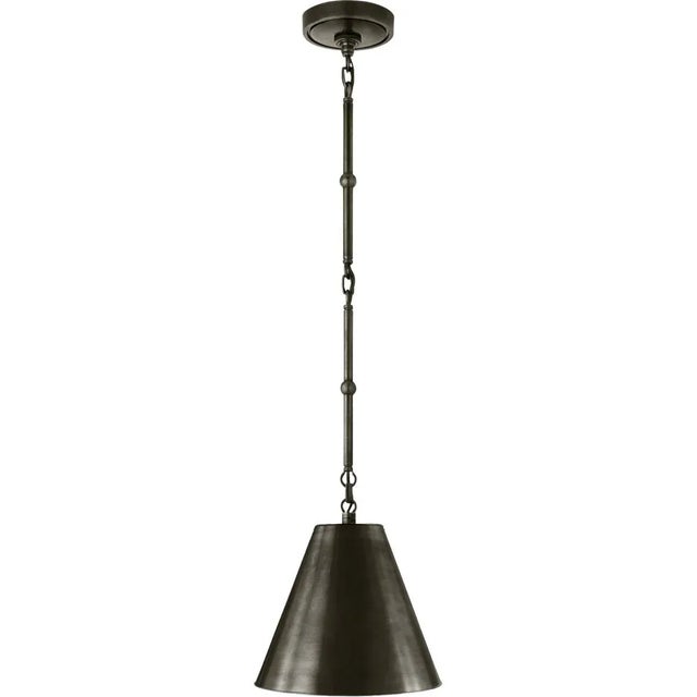 Goodman Petite Hanging Shade in Bronze with Bronze Shade Designer: Thomas O'Brien Fixture Height: 12" Min. Custom Height:...