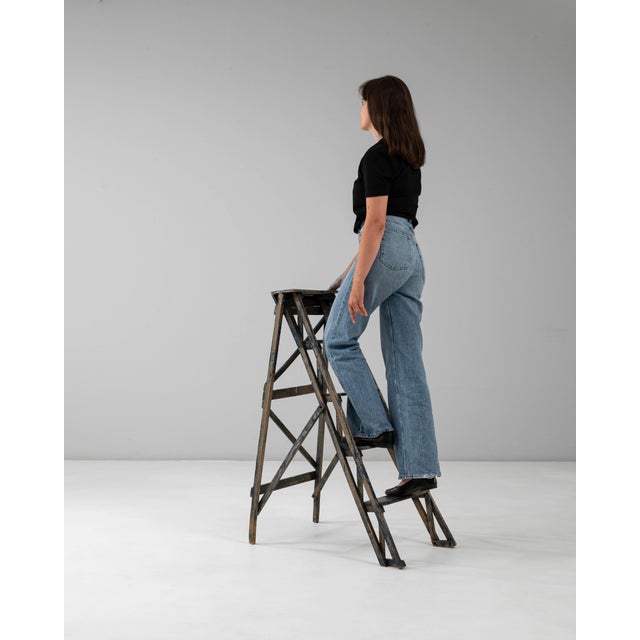 1900s French Wooden Painters Ladder For Sale - Image 4 of 18