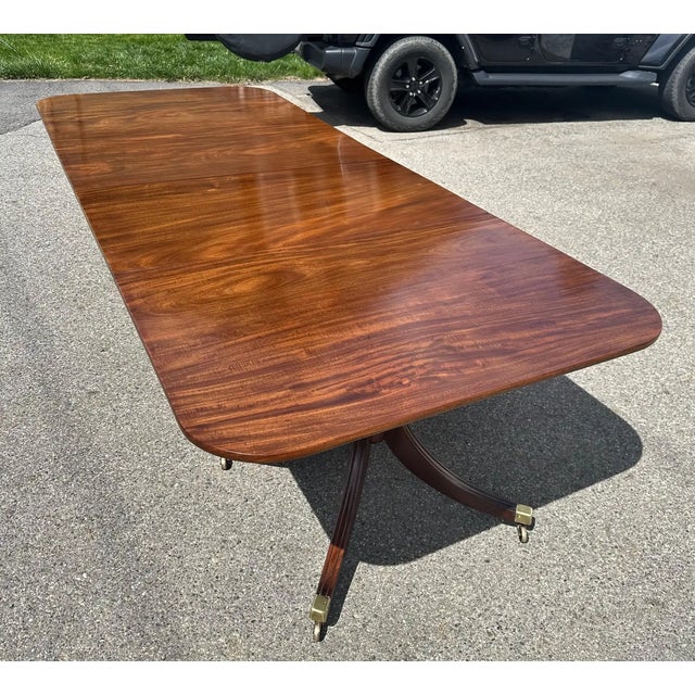 19th Century English Regency Mahogany Two Pedestal Dining Table For Sale - Image 4 of 5