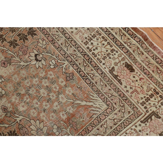 Observational Antique Persian Tabriz Room Size Rug For Sale - Image 4 of 6
