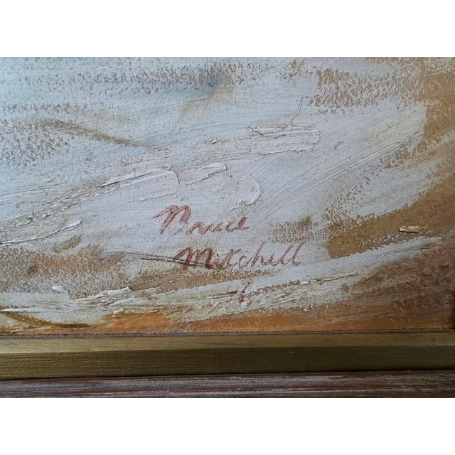 1940s Large Vintage Winter Landscape Oil Painting Framed Signed Bruce Mitchell Original Wall Art For Sale - Image 5 of 5