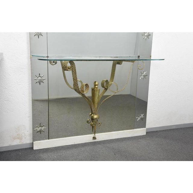 Mid-Century Modern Mid-Century Italian Modern Mirror with Console by Pier Luigi Colli for Cristal Arte, Set of 2 For Sale - Image 3 of 18