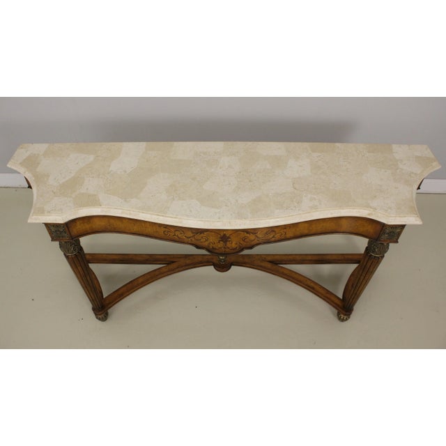 Maitland - Smith Maitland Smith Marble Top Large Console Table For Sale - Image 4 of 13